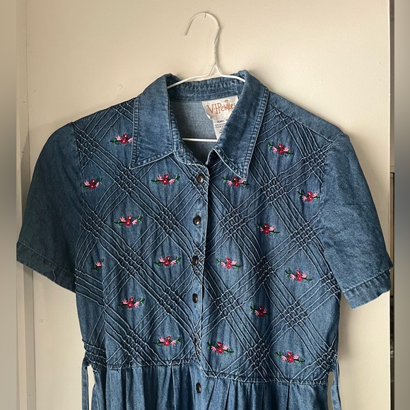 Vintage 100% cotton floral Jean dress - Picture 4 of 8